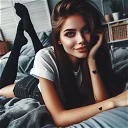 Green double couch with wooden legs